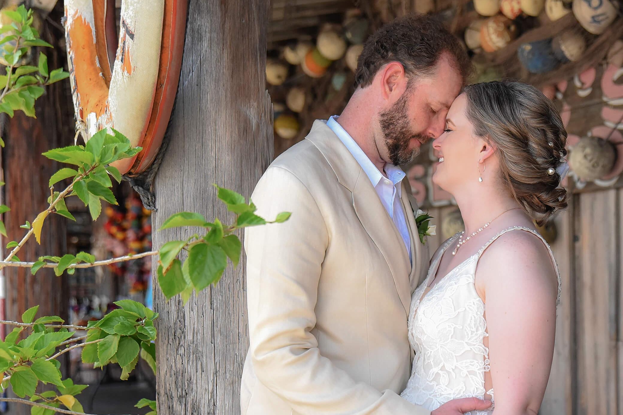 Wedding couple at the Key West harbor